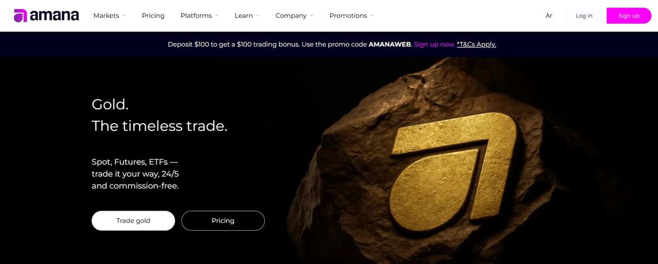 Screenshot of the Amana Capital website