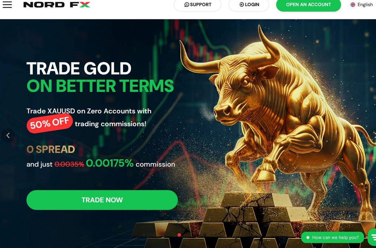 Screenshot of the NordFX website